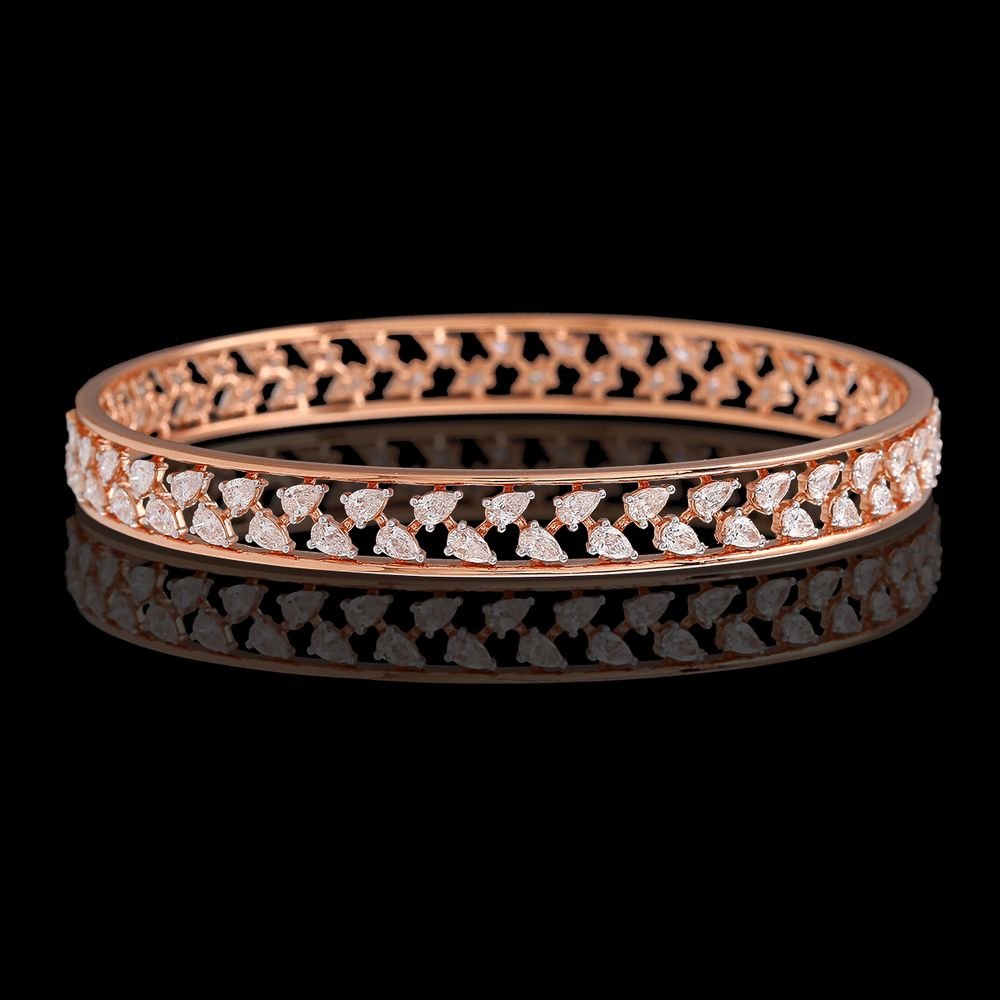 Rose gold diamond bangle